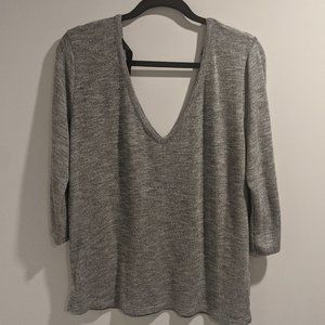 Jennyfer Sparkle Gray V-Neck Sweater - L